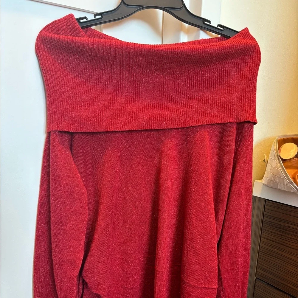 Michael Kors Red Off-Shoulder Sweater